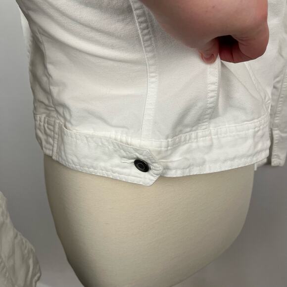 MERONA White Light Wash Denim 100% Cotton Jean Jacket Women Small Classic Basic - Picture 4 of 10